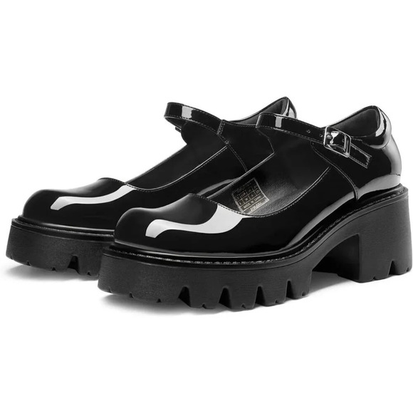 🆕Women's Mary Janes Shoes  for Women, Platform Dress Low Heel Chunky Pumps - Picture 4 of 5